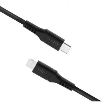 USB-C į Lightning fiksuotas laidas FIXED FIXDLS-CL12-BK 1,2 m skystas silikonas