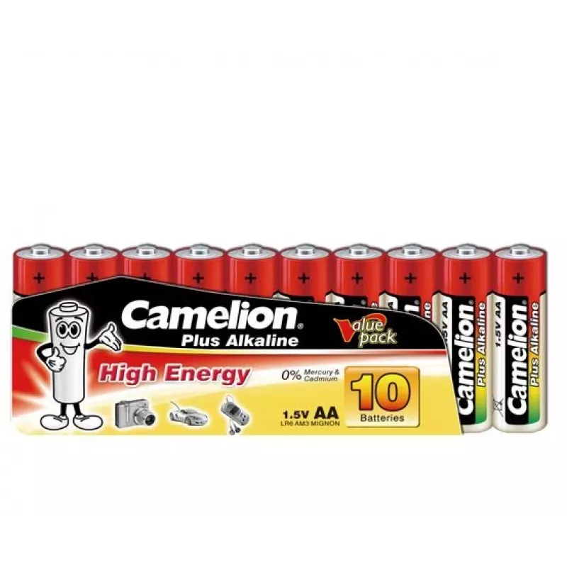 Vienkartinė baterija CAMELION LR6-SP10 AA Šarminė 1,5 V, 10 vnt., 49,8 mm x 1,41 cm, po 24 g