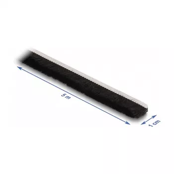 DeLOCK šepetėlio juostelė lipni 10 mm ilgis 5 m juoda