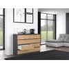 Komoda top e shop M8 140 ANT/ART — 8 stalčiai, antracito/ąžuolo, 1380×400×970 mm, medžio drožlių plokštė