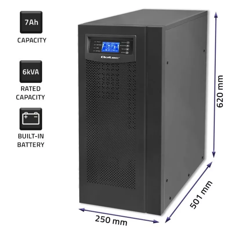 Inverteris QOLTEC Pure Sine Wave 1000W 12V modelis 53982