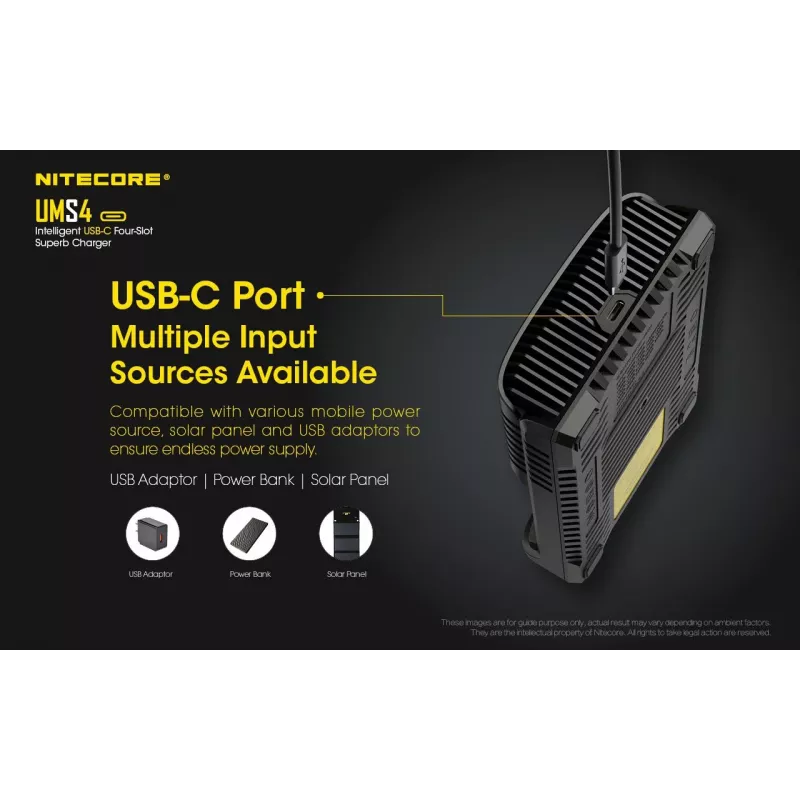 Nitecore UMS4 įkroviklis