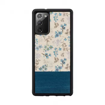 Man and Wood Galaxy Note 20 telefono dėklas — mėlyna gėlė juodame fone