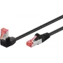 Goobay CAT 6 komutacinis kabelis 1x 90° kampu, S/FTP (PiMF), juodas, 2 m – uždelsimo skirtukas viršuje, LSZH be halogenų, varis (51544)