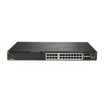 Hewlett Packard Enterprise HPE Aruba 6300M - Switch - L3 - valdomas - 24 x 1/2,5/5/10GBase-T + 4 x 1 Gigabit / 10 Gigabit / 25 Gigabit / 50 Gigabit SFP56 (aukštupio / rietimo) - priekis