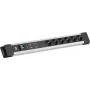 Maitinimo lizdas Bachmann CONNECTUS su 6x CEE7/3 kištukiniais lizdais, 1x GVS, 1x jungikliu, 2,0 m kabeliu, pilkas