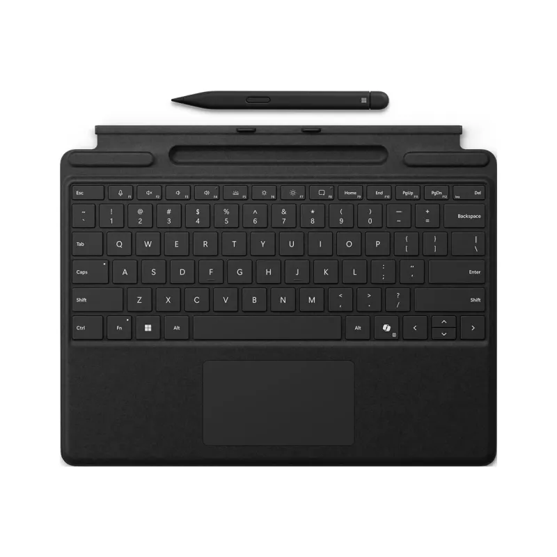 Microsoft Surface Pro klaviatūra su plonas Pen, QWERTY, anglų k., juoda