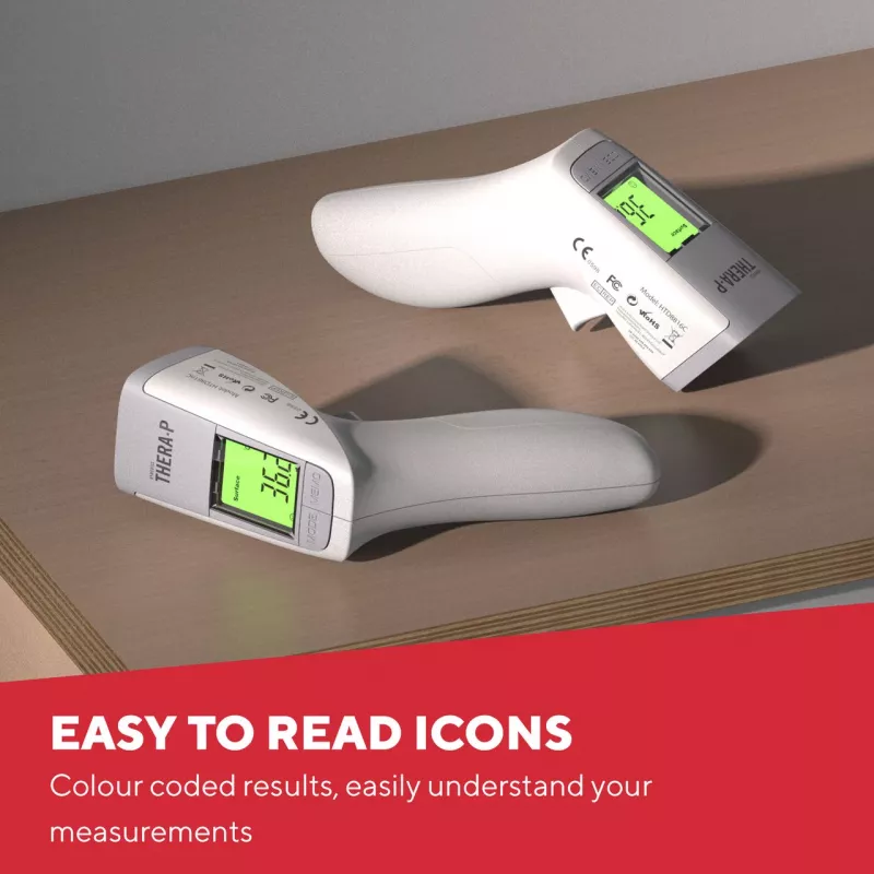 Nebekontaktinis infraraudonųjų spindulių termometras HoMedics TE-450-EU — bekontaktis temperatūros matavimas, greitas atsakas