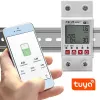 DIN bėgio WiFi relė QOLTEC 50990, vieno kanalo, 63A perjungimas elektros apskaitai ir nuotoliniam valdymui