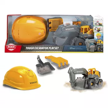 Žaislinis ekskavatoriaus rinkinys Dickie Volvo Tough Excavator 203729016 – metalinis statybinės technikos žaislas