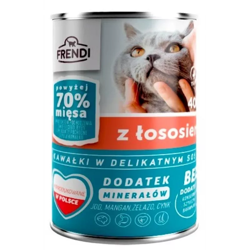 FRENDI su lašišos gabalėliais švelniame padaže - šlapias kačių maistas - 400g