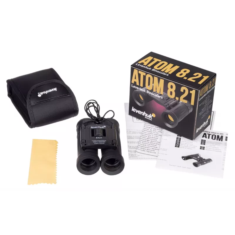 Binokliai Levenhuk Atom 8x21 Roof juodi didinimas 8x