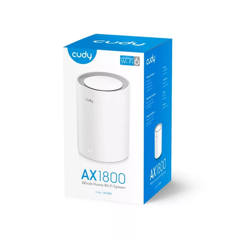 Tinklo sistema Cudy M1800 Dviejų juostų Wi-Fi 6 Vidinė Balta