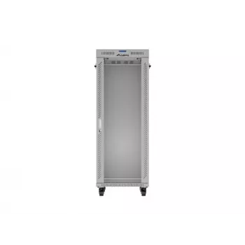 19 colių 32U LANBERG stovimasis stovas-spinta 600×800 mm pilka su stiklinėmis durelėmis ir LCD (plokščia pakuotė)