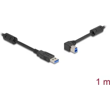 DeLOCK USB laidas Type-A kištukas į Type-B kištuką 90° kairėn pasuktas 1 m