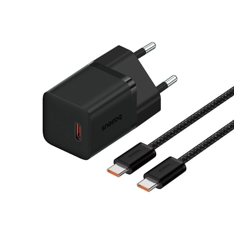 Baseus P10110902113-01 USB-C GaN5 mini 30W tinklo įkroviklis, juodas