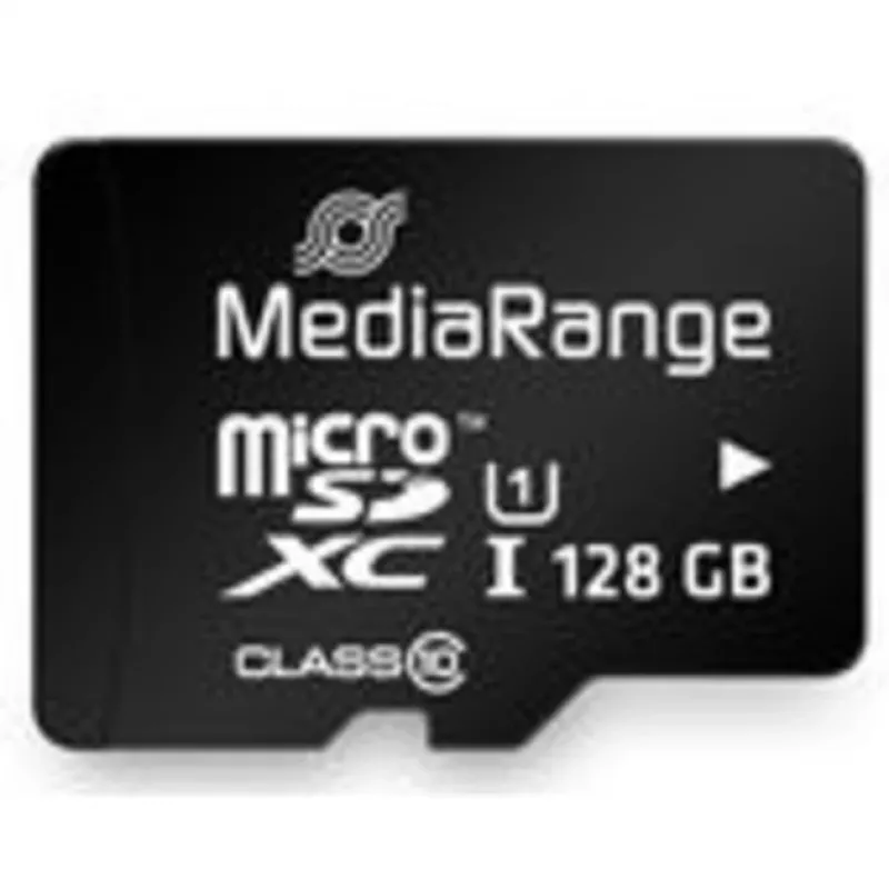 MediaRange MR945 - „Flash“ atminties kortelė (su microSDXC-SD adapteriu) - 128GB - UHS-I / Class10 - microSDXC - Juoda (MR945)