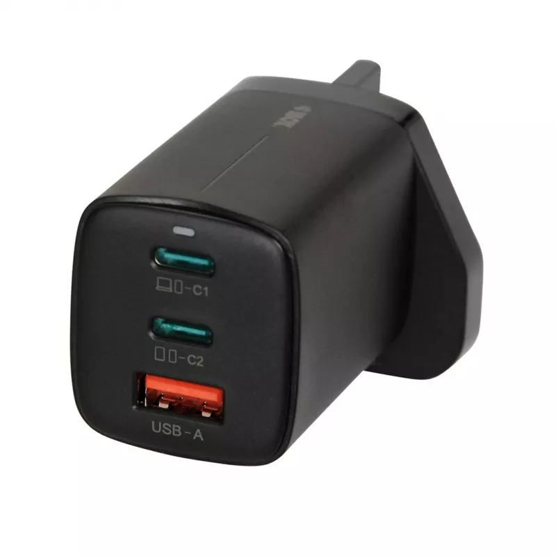 iBOX C-65 Juoda, GaN 65W universalus įkroviklis JK kištukas