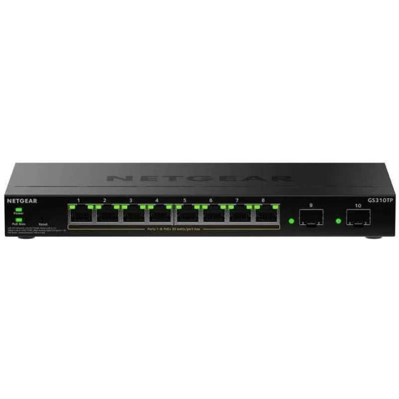 NETGEAR GS310TPv2 valdomas L2/L3 gigabito eterneto (10/100/1000) maitinimo per eternetą (PoE) stacionarus juodas