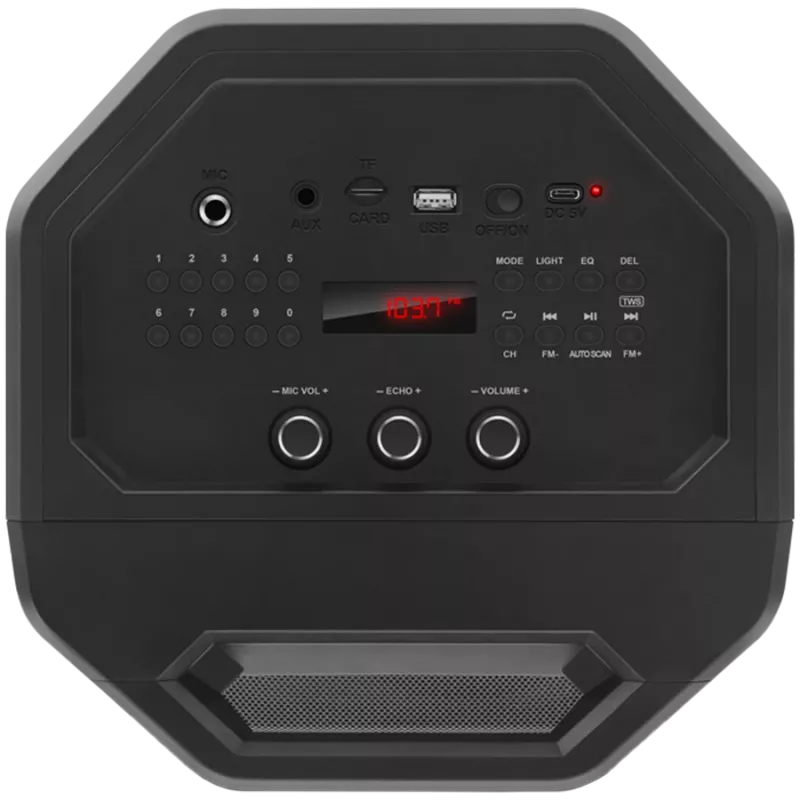 Garsiakalbis SVEN PS-650, juodas (50W, TWS, Bluetooth, FM, USB, microSD, LED ekranas, 4000 mAh)