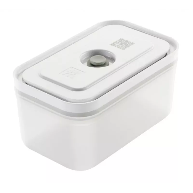 Vakuuminio sandarinimo dėžutė ZWILLING 36807-007-0, plastikinė stačiakampė maisto talpykla, 1,1 l ir 2,3 l, sandariai užrakinamas dangtelis, nuimama, permatoma balta