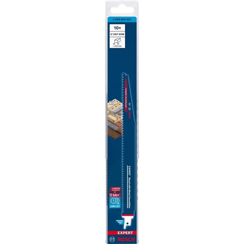 Bosch 2 608 900 402 siaurapjūklo/dekupyrinio/smūginio pjūklo geležtė Smūginio pjūklo geležtė Karbidas 10 vnt.