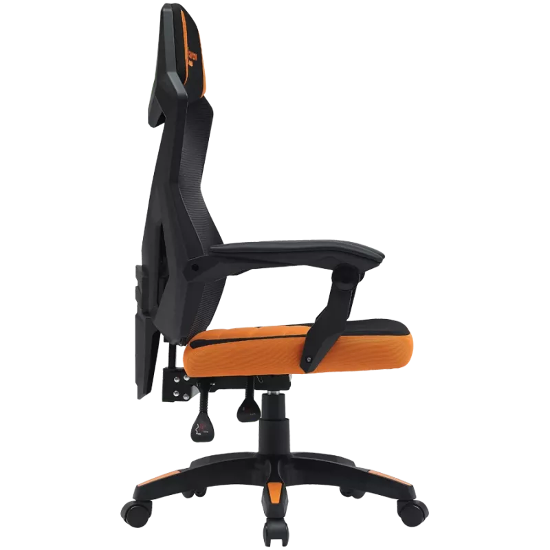 Žaidimų kėdė CANYON Wave MCH02 — tinklinė atlošas, ergonomiškas dizainas, juoda / oranžinė