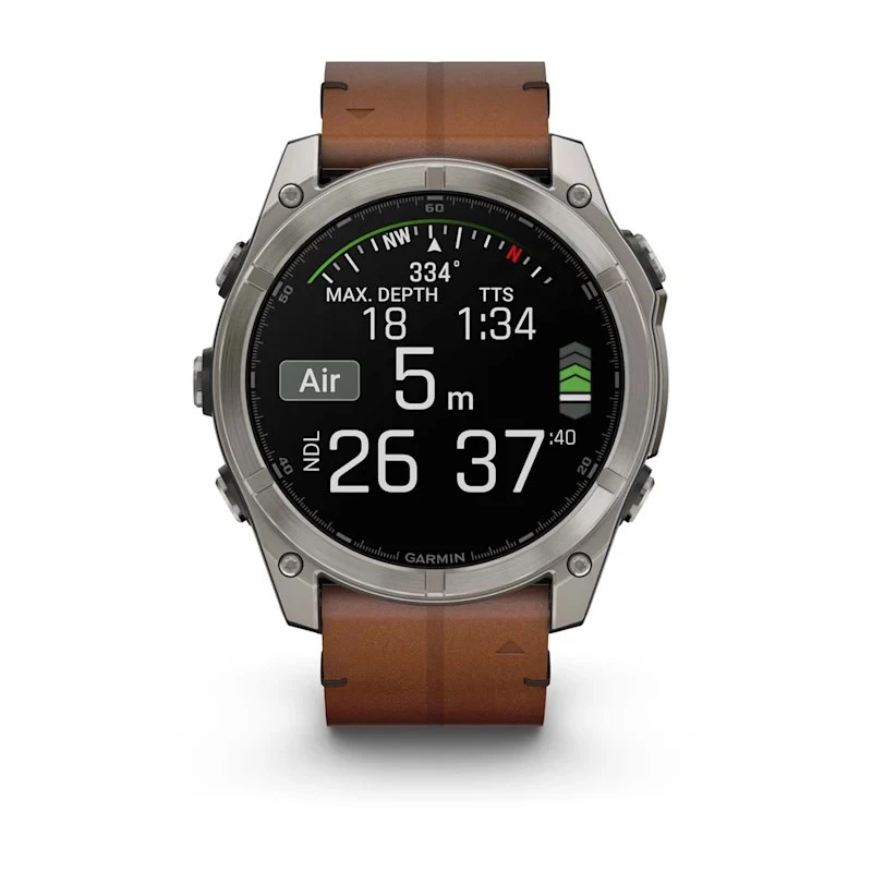 Garmin Fenix 8 3,56 cm (1.4) AMOLED 51 mm Skaitmeninis 454 x 454 pikselių Jutiklinis ekranas Titaninis Wi-Fi GPS (palydovinis)