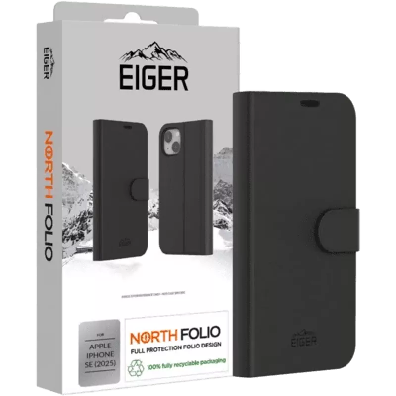 Eiger North Folio Case iPhone SE 2025 juodas (EGCA00730)