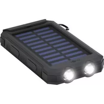 Wentronic goobay Outdoor PowerBank 8,0 - Solar-Powerbank - Li-Pol - 8000 mAh - 29,6 Wh - 2 A - 2 Output Ports (2 x USB) - auf kabelis: Micro-USB - Juoda (49216)