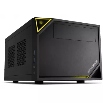 PC korpusas Sharkoon SHARK ZONE C10 Mini-ITX, juoda, geltona