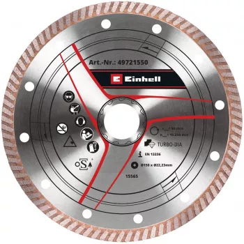 Deimantinis pjovimo diskas EINHELL 150×1,6 mm belaidžiams kampiniams šlifuokliams, M14 jungtis