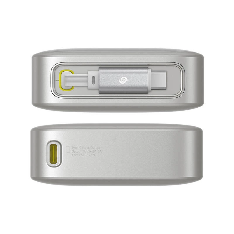 Išorinė baterija Baseus OS Free2Pull 10000mAh 30W + laidas (pilka)