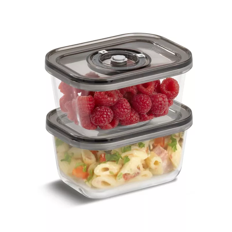 Vakuuminiai indai Caso VacuBoxx Eco-Duo S permatomi, 2 vnt. rinkinys