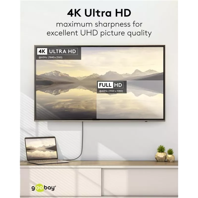 USB-C į DisplayPort kabelis GOOBAY 75704, 1 m, iki 4K@60Hz