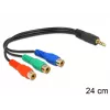 Audio laidas DeLOCK 62499 0,24 m 3,5 mm į 3 x RCA juodas
