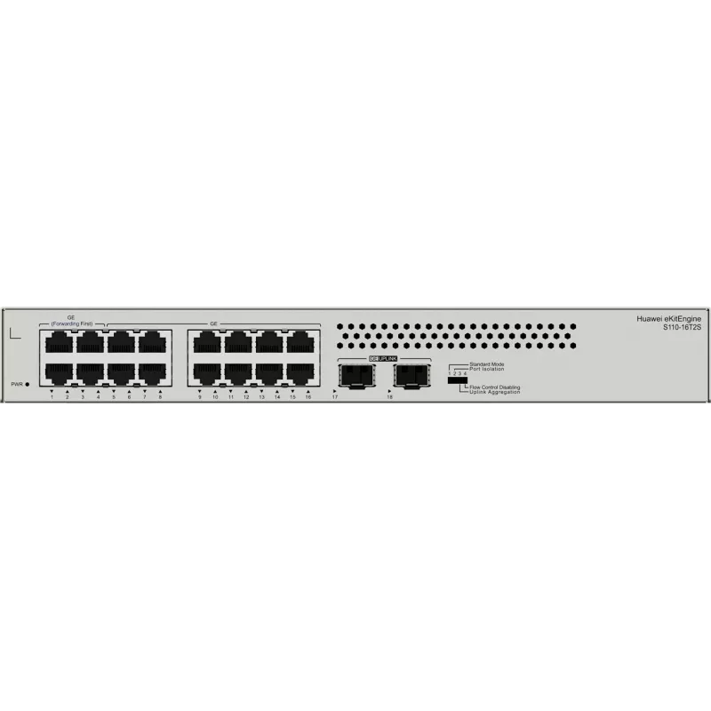 Huawei S110-16T2S Gigabit jungiklis, 2x SFP 16x GLAN, 2x SFP, montuojamas į stovą