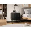 Naktinio staliuko rinkinys 2 vnt. Cama Meble ISLA 44.5×40×59 cm juodas matinis MDF/medžio drožlių plokštė