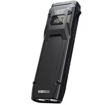 Rankinis žibintuvėlis Nitecore EDC23 — kompaktiškas, USB įkraunamas, juodas, atsparus dulkėms/vandeniui IP54, du šviesos diodai, įmontuota baterija, 0,101 kg