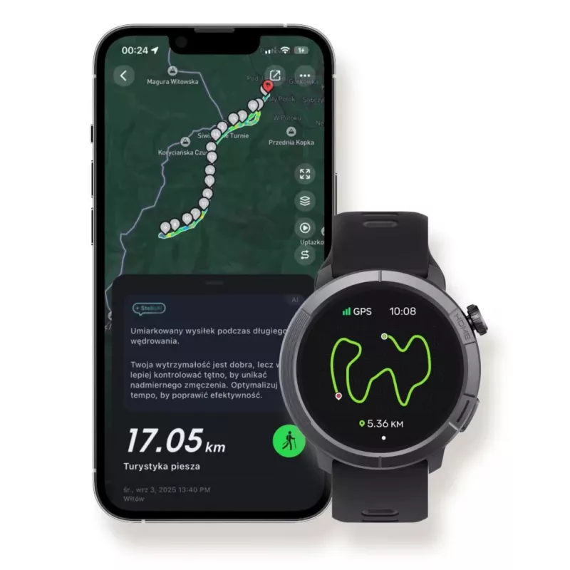 Stelio rankinis laikrodis STSWA102BT Activ Pro GPS 46 mm juodo titano korpusas