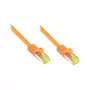 RJ45 komutacinis kabelis with Cat.7 instaliacinis kabelis and Latch Protection (RNS®), S/FTP, PiMF, Halogen-Free, 600MHz, OFC, Oranžinė, 0,5m, Good Connections® (8070R-005O)