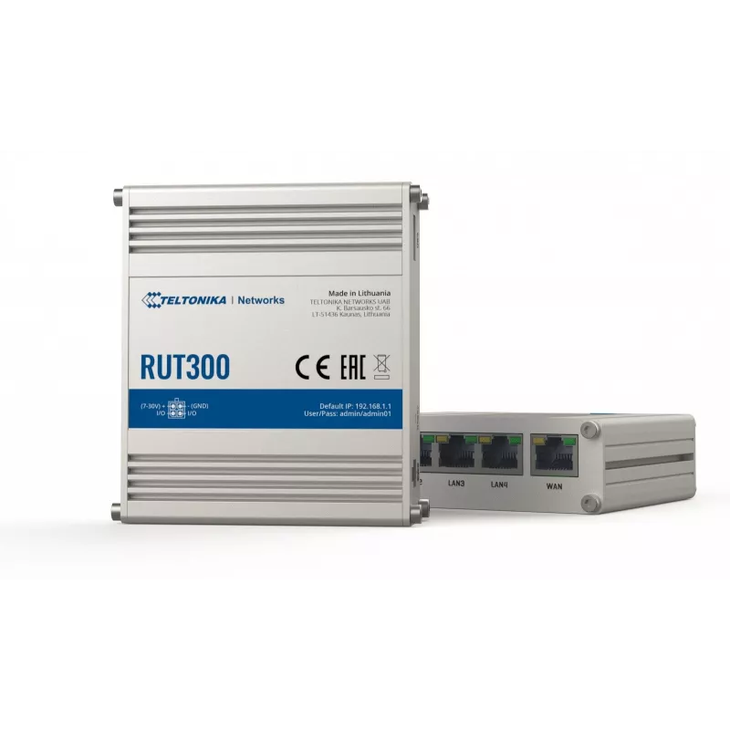 TELTONIKA RUT300 Pramoninis laidinis maršrutizatorius 5x RJ45 100 MB/s