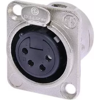 Neutrik NTR-NC4FDL1 - -30 – 80 °C - juoda - sidabrinė - UL - UL 94 HB - IEC 61076-2-103 - IP 40 - IEC 68-2-20 (NC4FD-L-1)