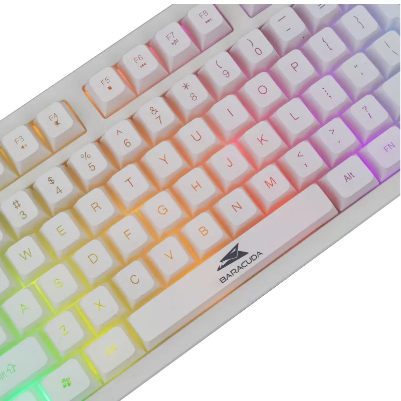 Mechaninė klaviatūra Baracuda Krill White KRILL-W — kompaktiškas išdėstymas, USB jungtis