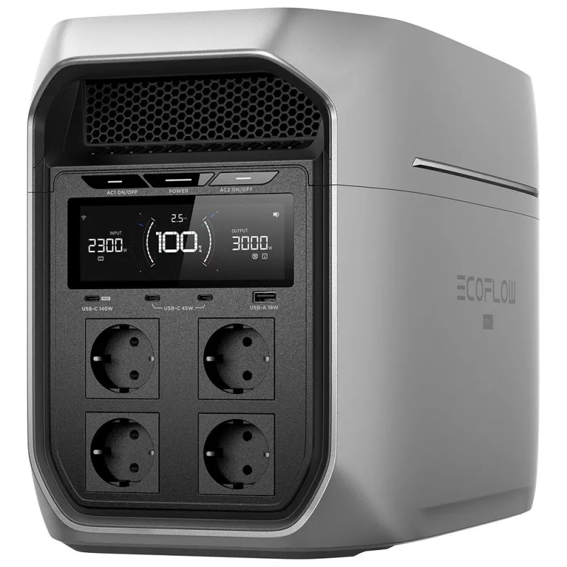 Nešiojamoji elektrinė EcoFlow Delta 3 Max Plus 2048Wh 1800W – atsarginis maitinimas ir energija be tinklo