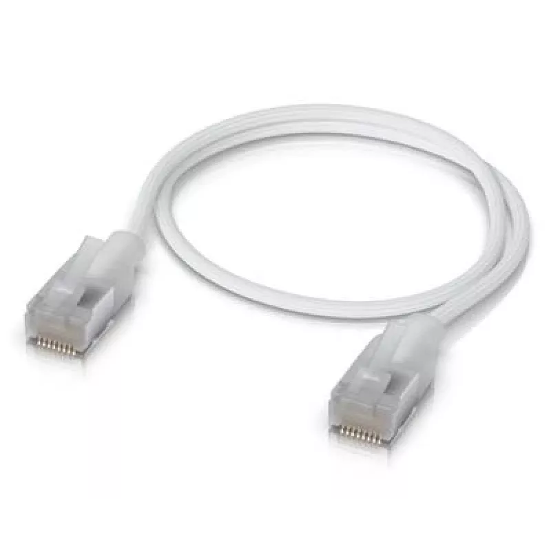 Tinklo kabelis UBIQUITI UACC-CABLE-PATCH-EL-C6A-1M-W — Cat6a, 1 m, RJ-45, permatoma balta