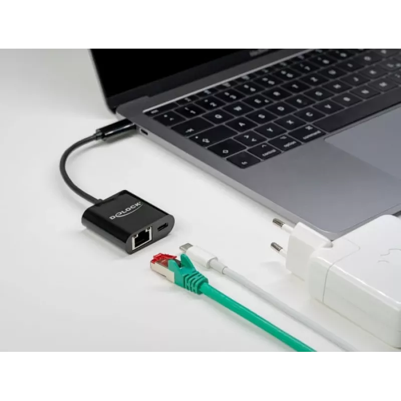 USB Type-C adapteris DeLOCK 66644 Gigabit LAN Power Delivery