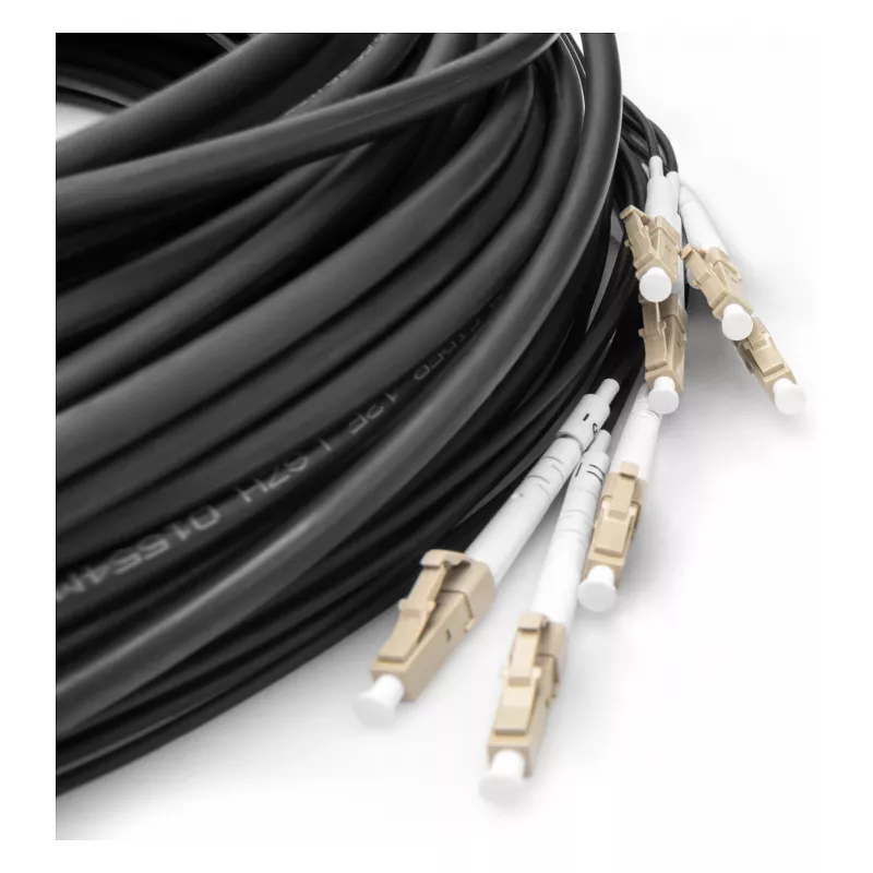 Šviesolaidinis atšakinis kabelis DIGITUS DK-24338U030BK-BBB, iš anksto sumontuotas OM4 daugiamodis 8 gyslų, LC/UPC–LC/UPC, 30 m, U-DQ(ZN) BH