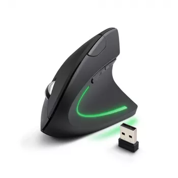 Belaidė pelė ESPERANZA EM133 — ergonomiška dešiniarankė, 1600 DPI, 6 mygtukai, 2,4 GHz USB nano imtuvas, 10 m veikimo nuotolis, juoda