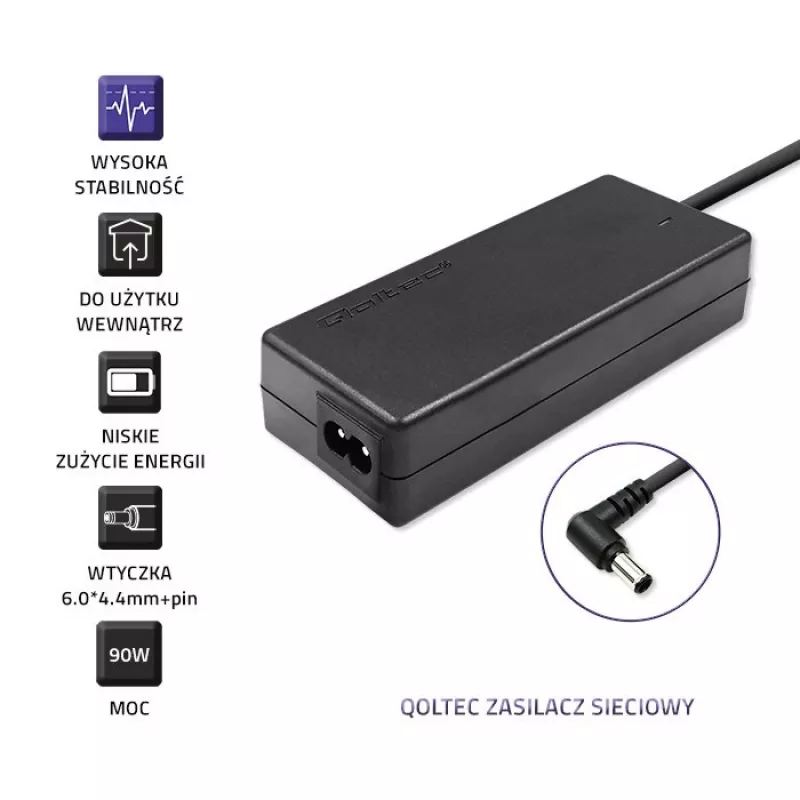 Qoltec 50088.90W maitinimo adapteris / keitiklis Vidinis Juodas